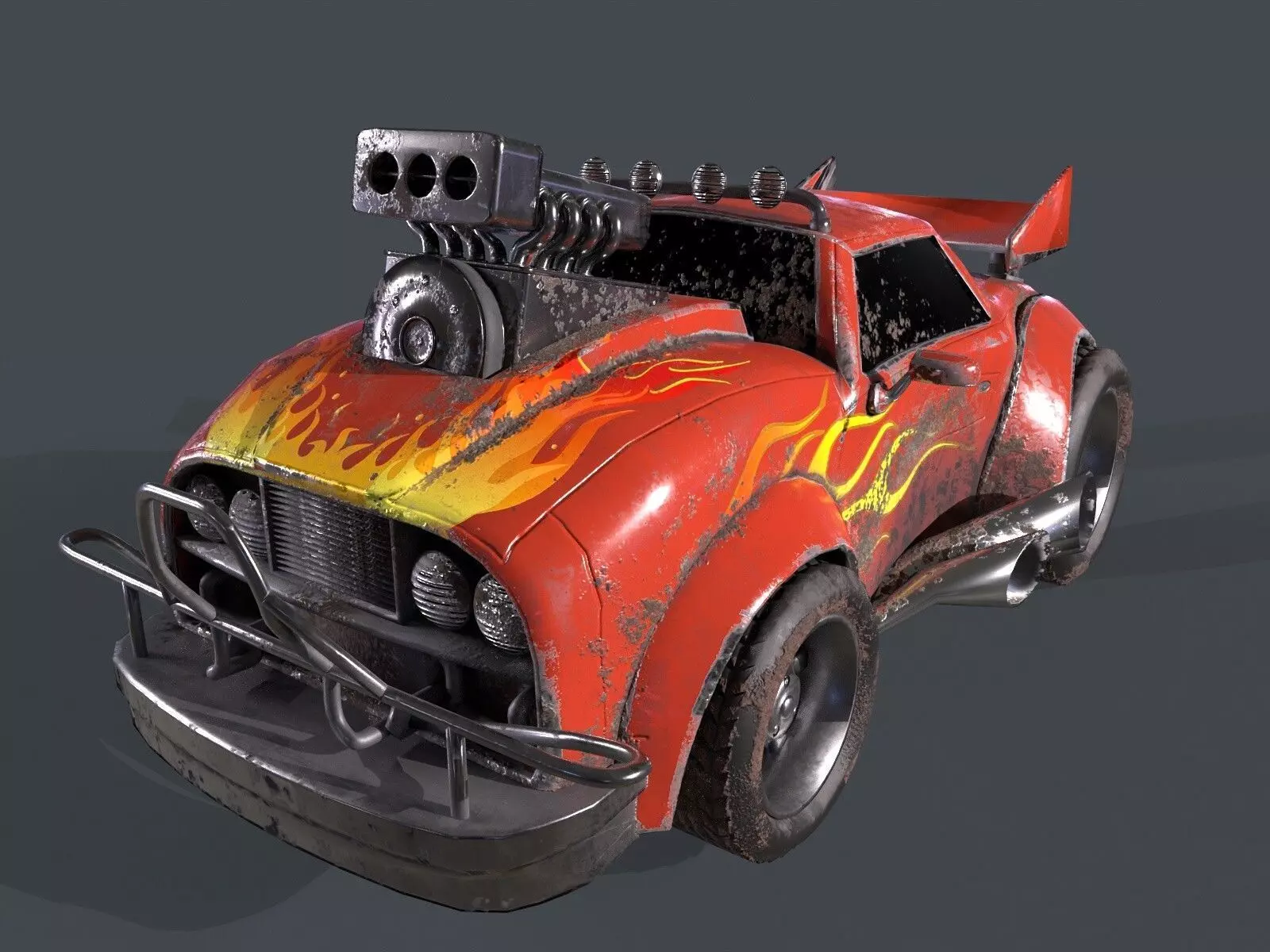 Stylized Car  Low-poly 3D model_0