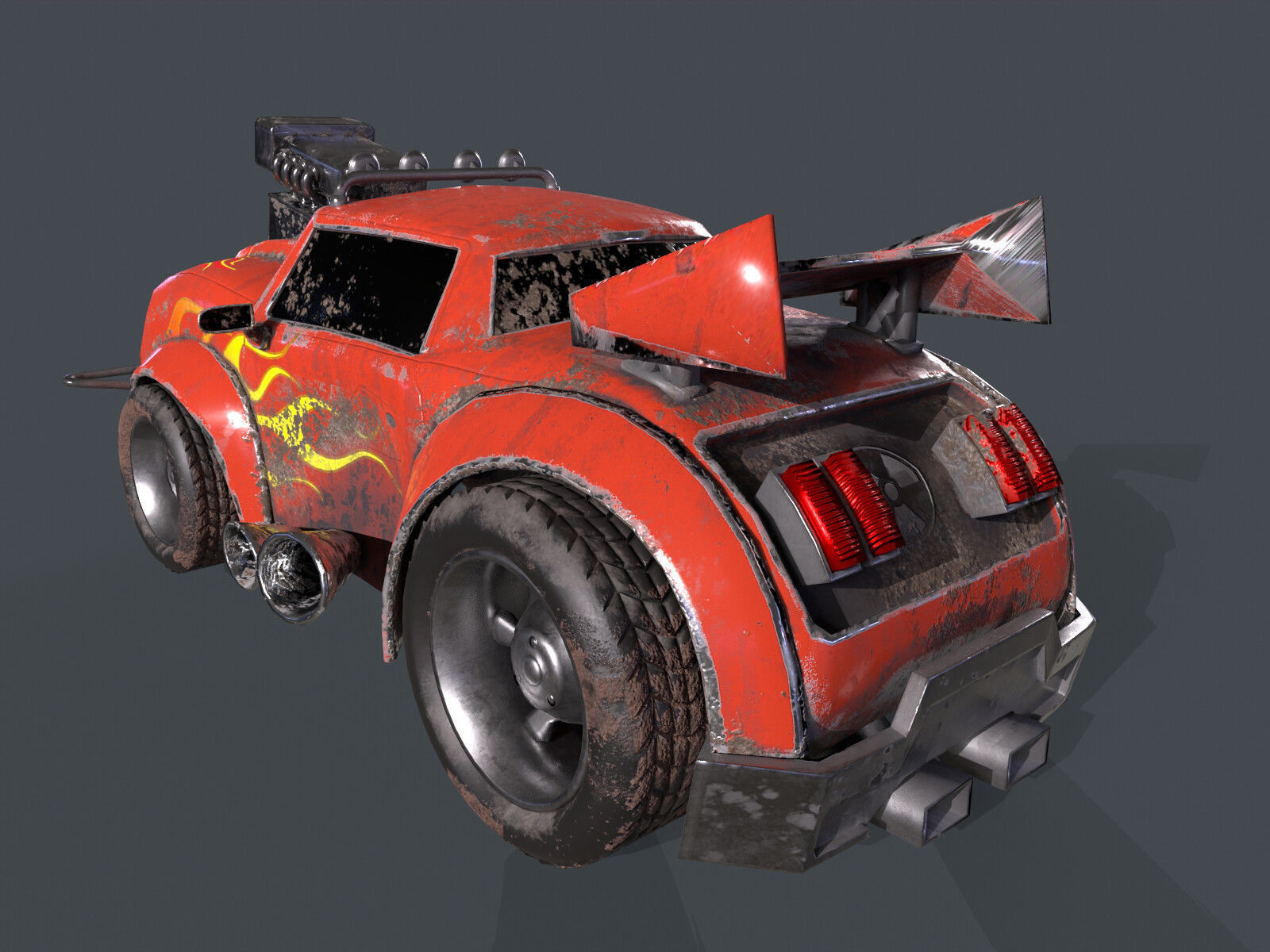Stylized Car  Low-poly 3D model_3