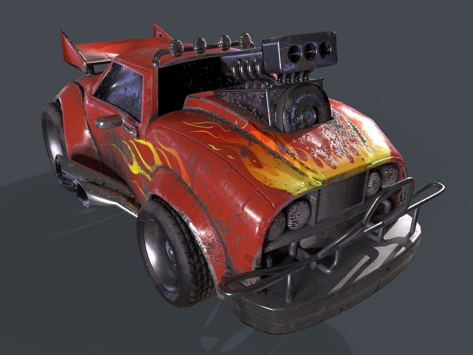 Stylized Car  Low-poly 3D model_2