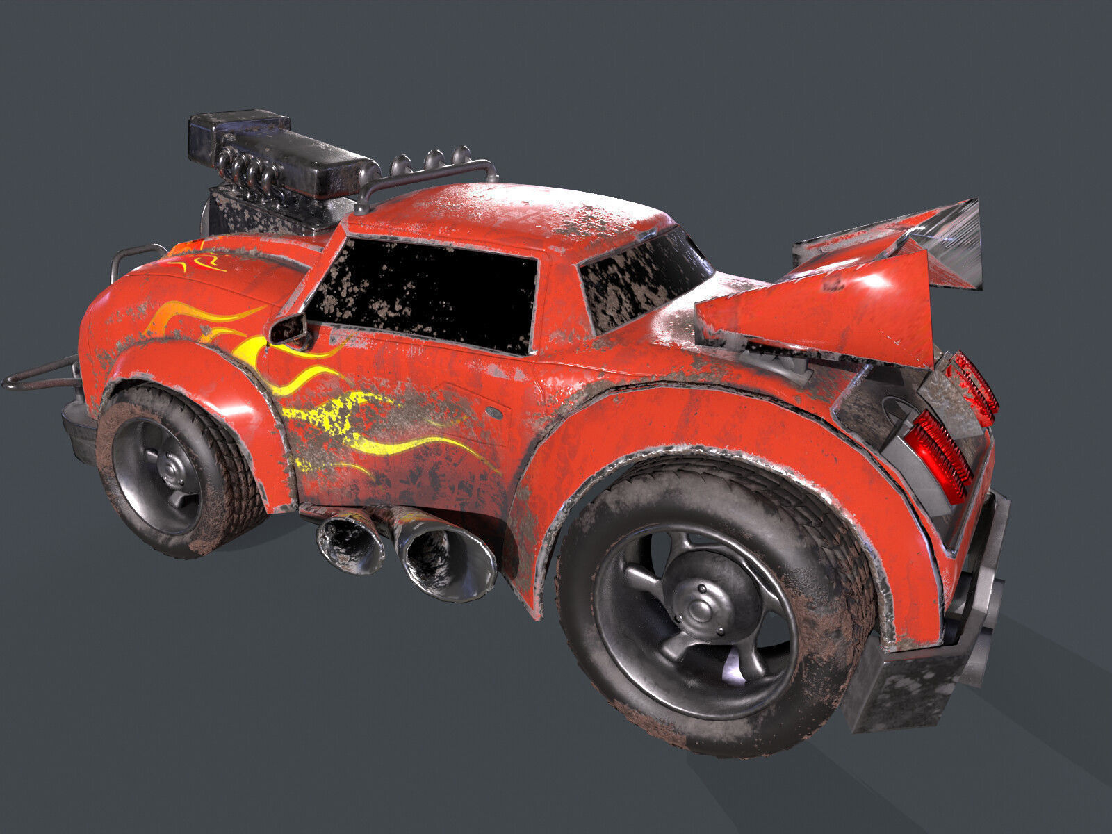 Stylized Car  Low-poly 3D model_4