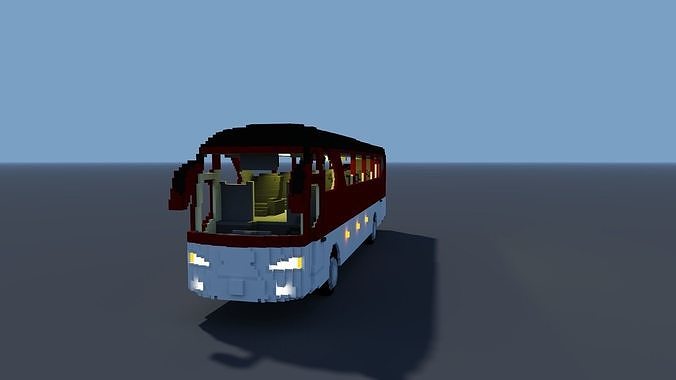 VOXEL BUS Low-poly 3D model