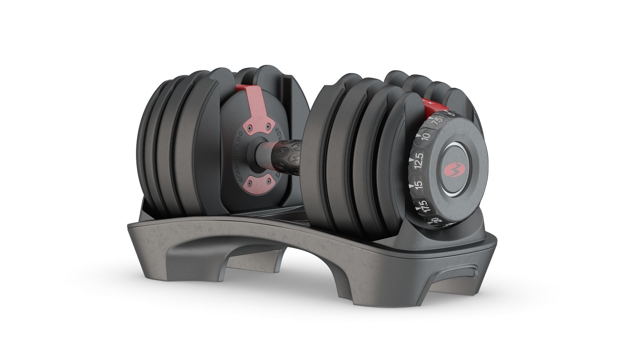 Bowflex SelectTech 552 Adjustable Dumbbells 3D model_3