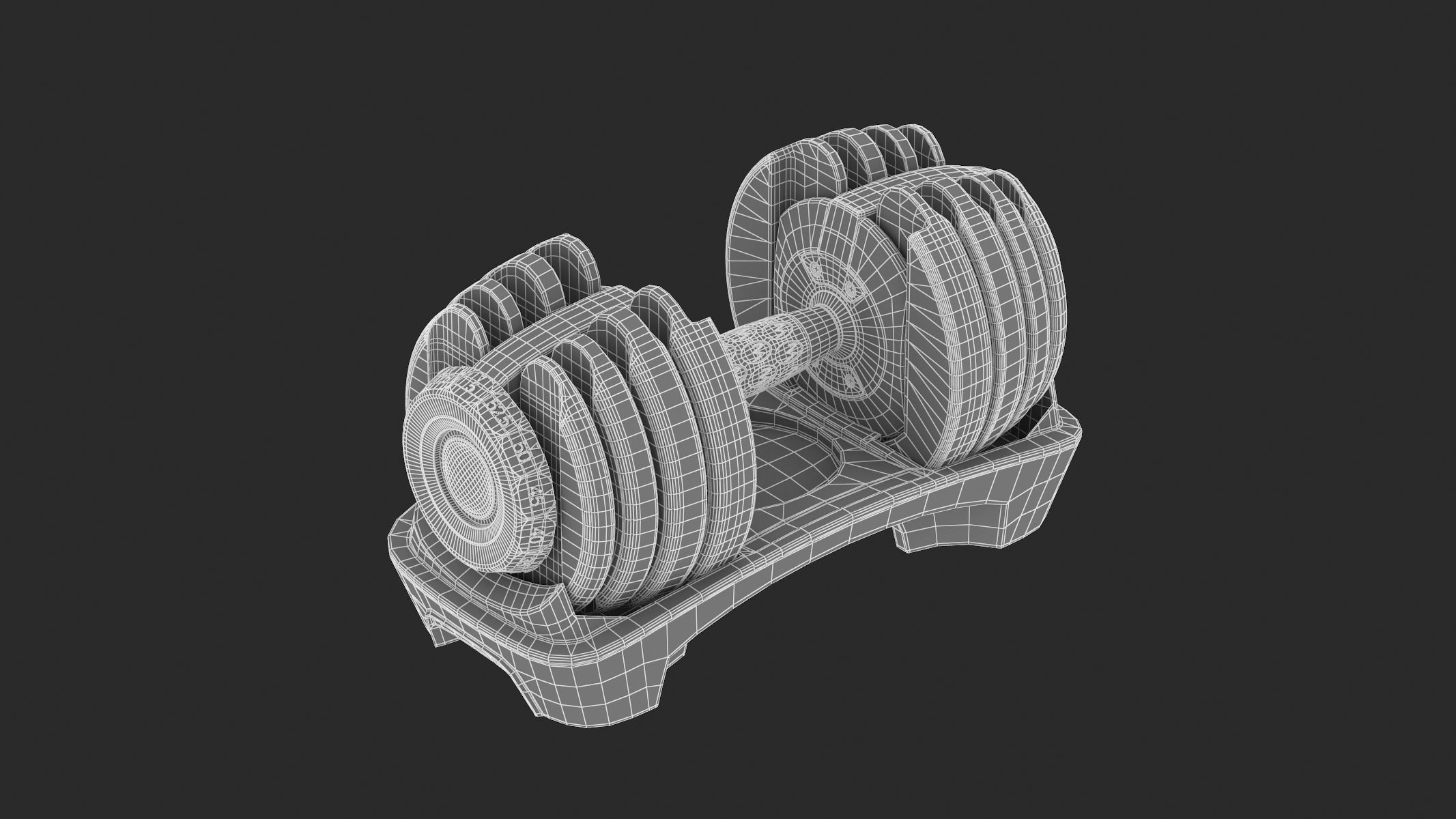 Bowflex SelectTech 552 Adjustable Dumbbells 3D model_14
