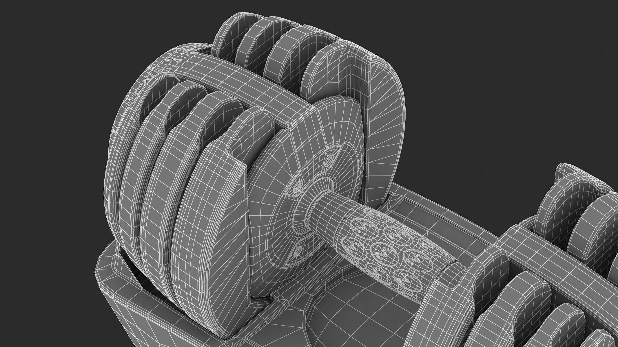 Bowflex SelectTech 552 Adjustable Dumbbells 3D model_16