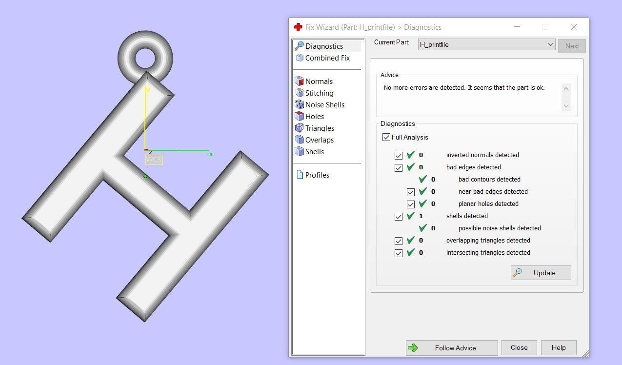 Heart Alphabet H 3D print model_12