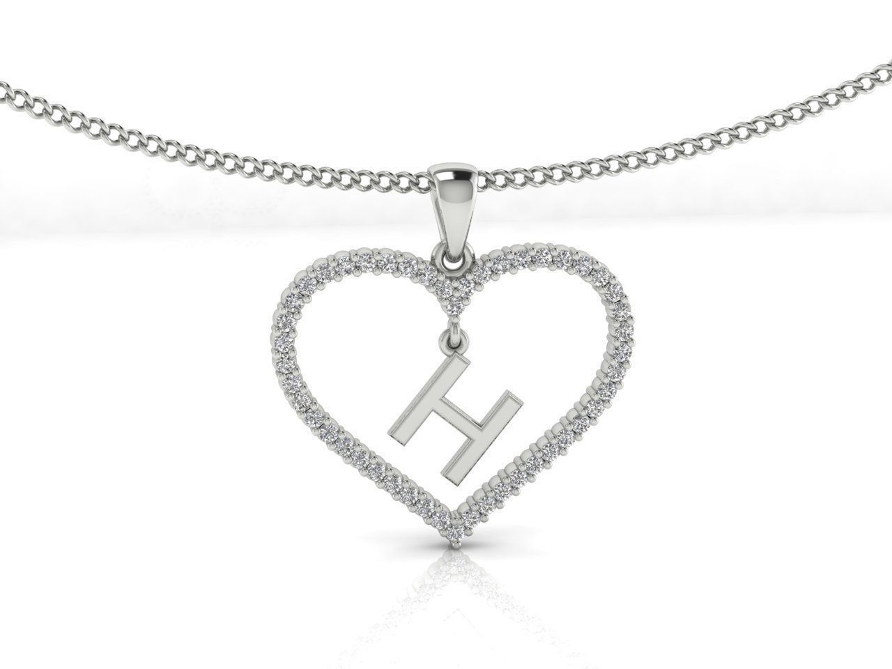 Heart Alphabet H 3D print model_2