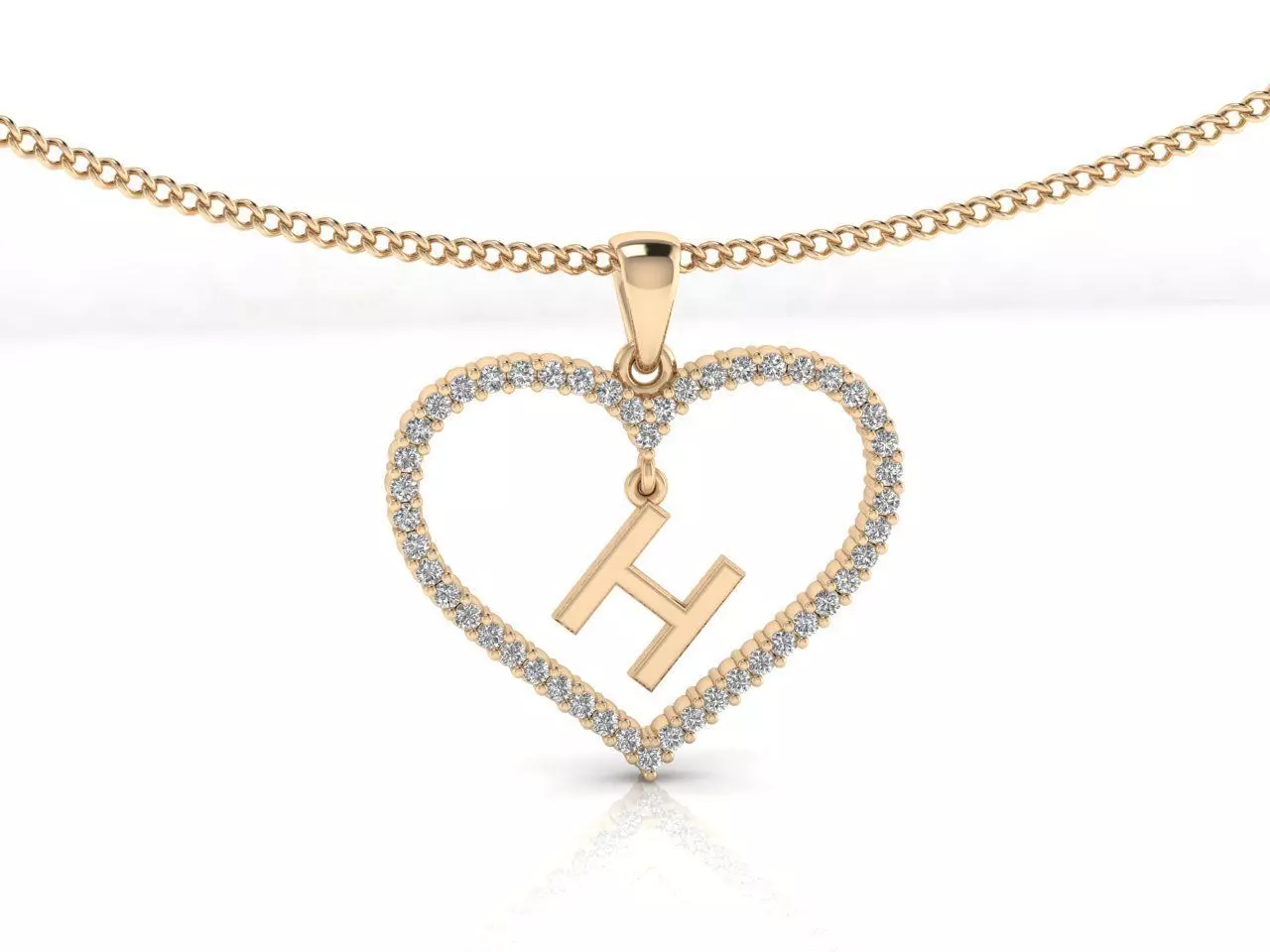 Heart Alphabet H 3D print model_0