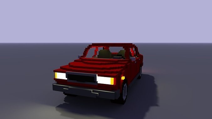 VOXEL VAZ 2107 Low-poly 3D model