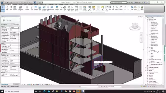 3 storey glass and roof works model