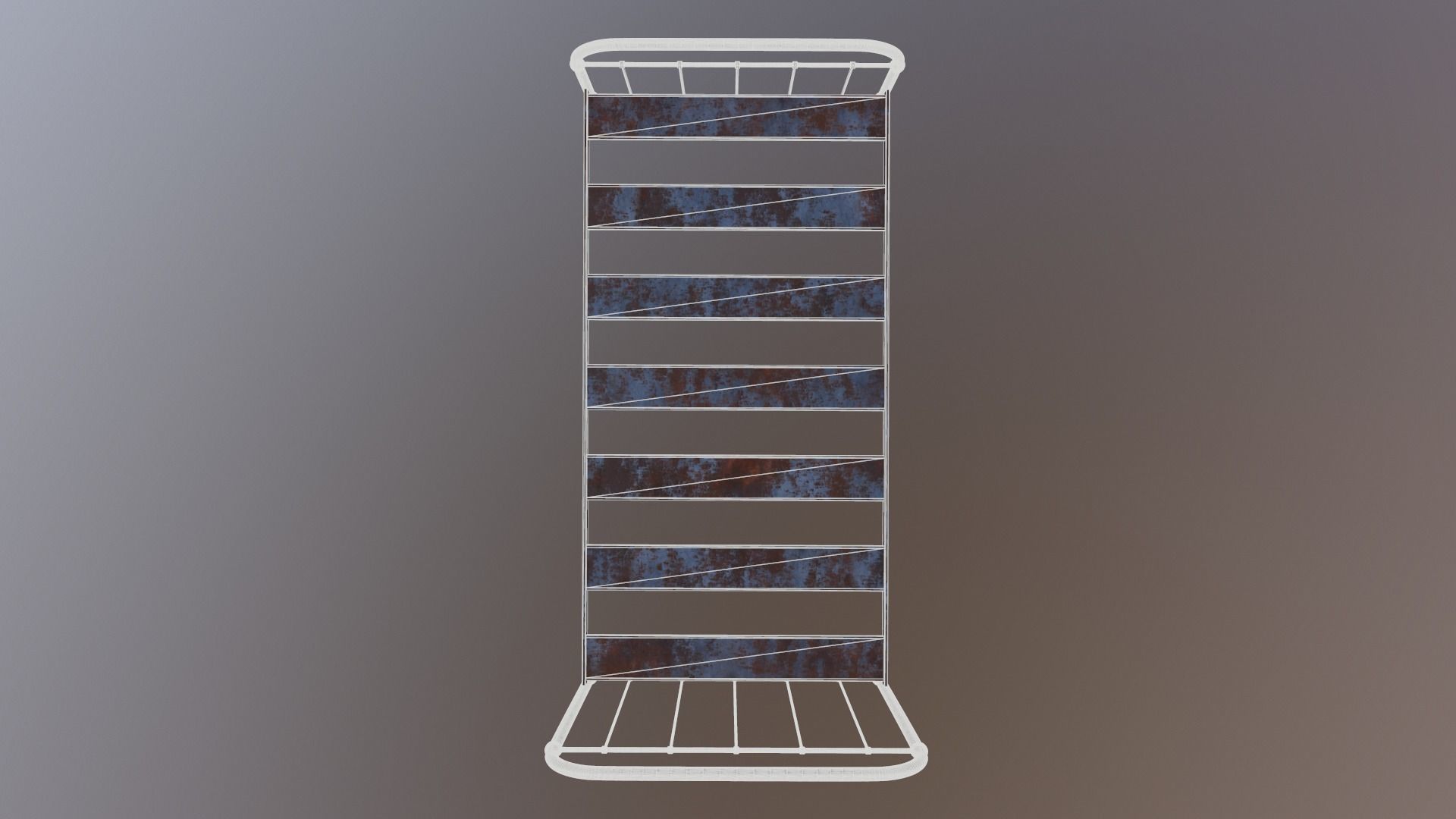 Old Bed Game Ready Low-poly 3D model_6