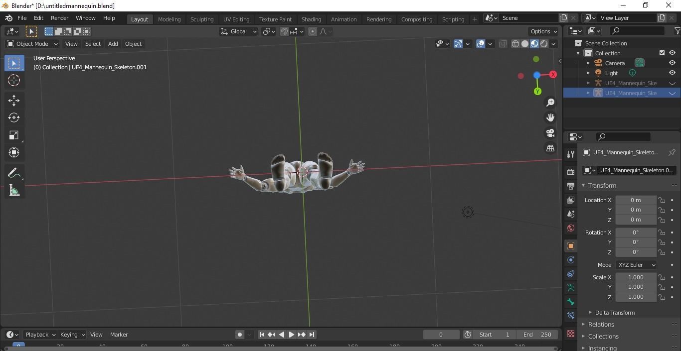 Mannequin 3d model for Unreal Engine or Unity Low-poly 3D model_1