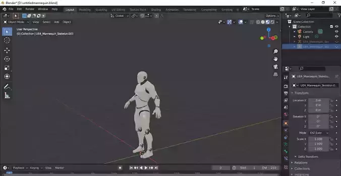 Mannequin 3d model for Unreal Engine or Unity