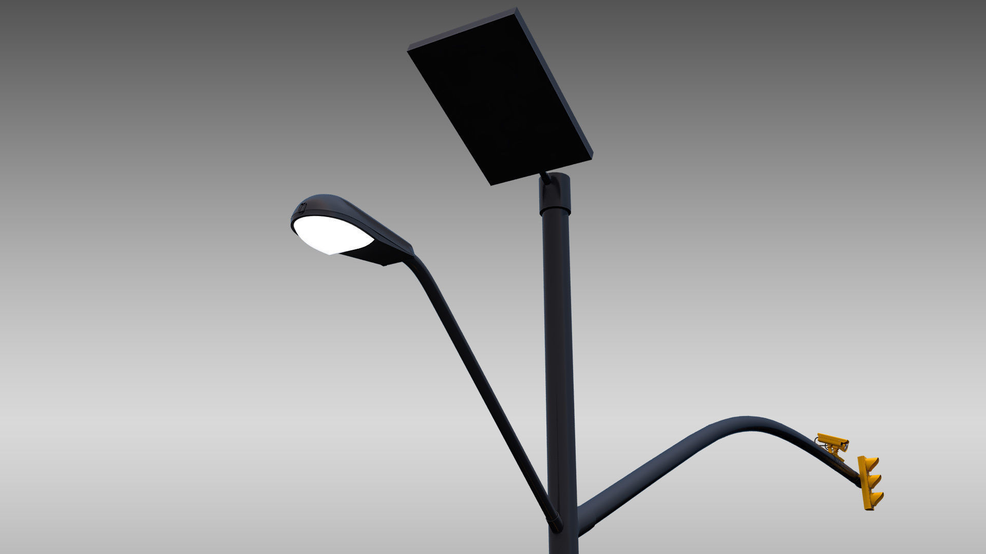 Intersection Traffic Light and Camera 3D model_9