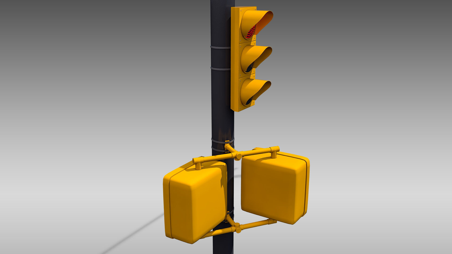 Intersection Traffic Light and Camera 3D model_13