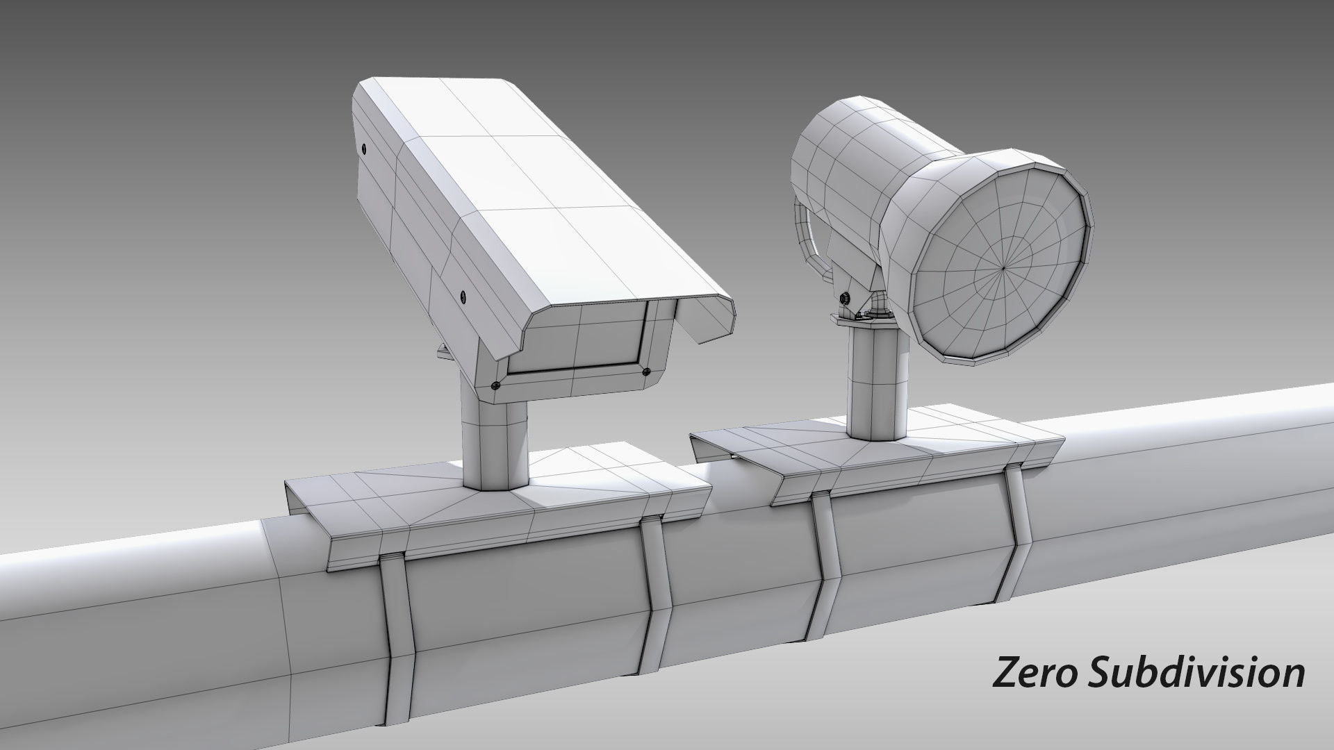 Intersection Traffic Light and Camera 3D model_17