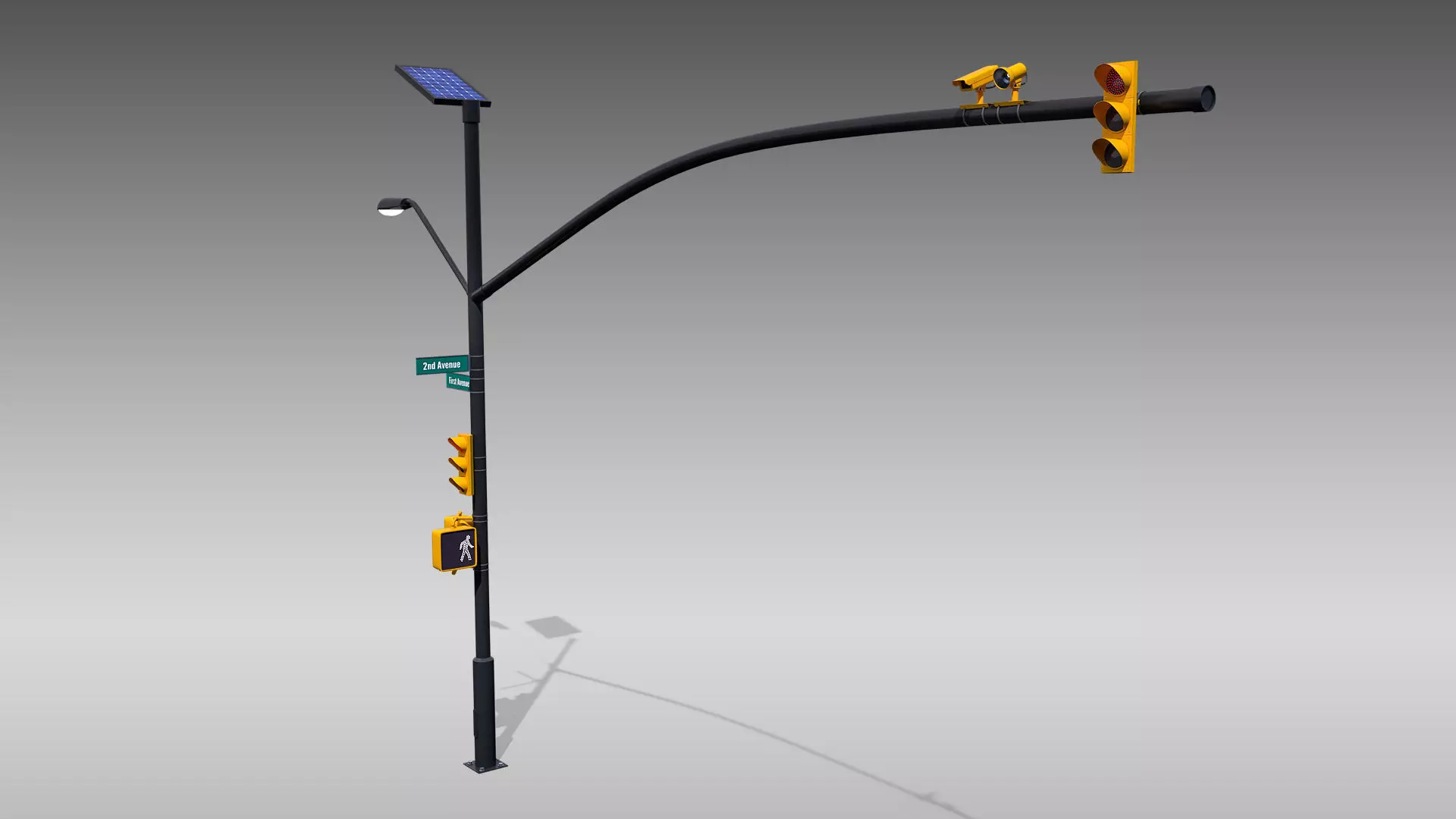 Intersection Traffic Light and Camera 3D model_0