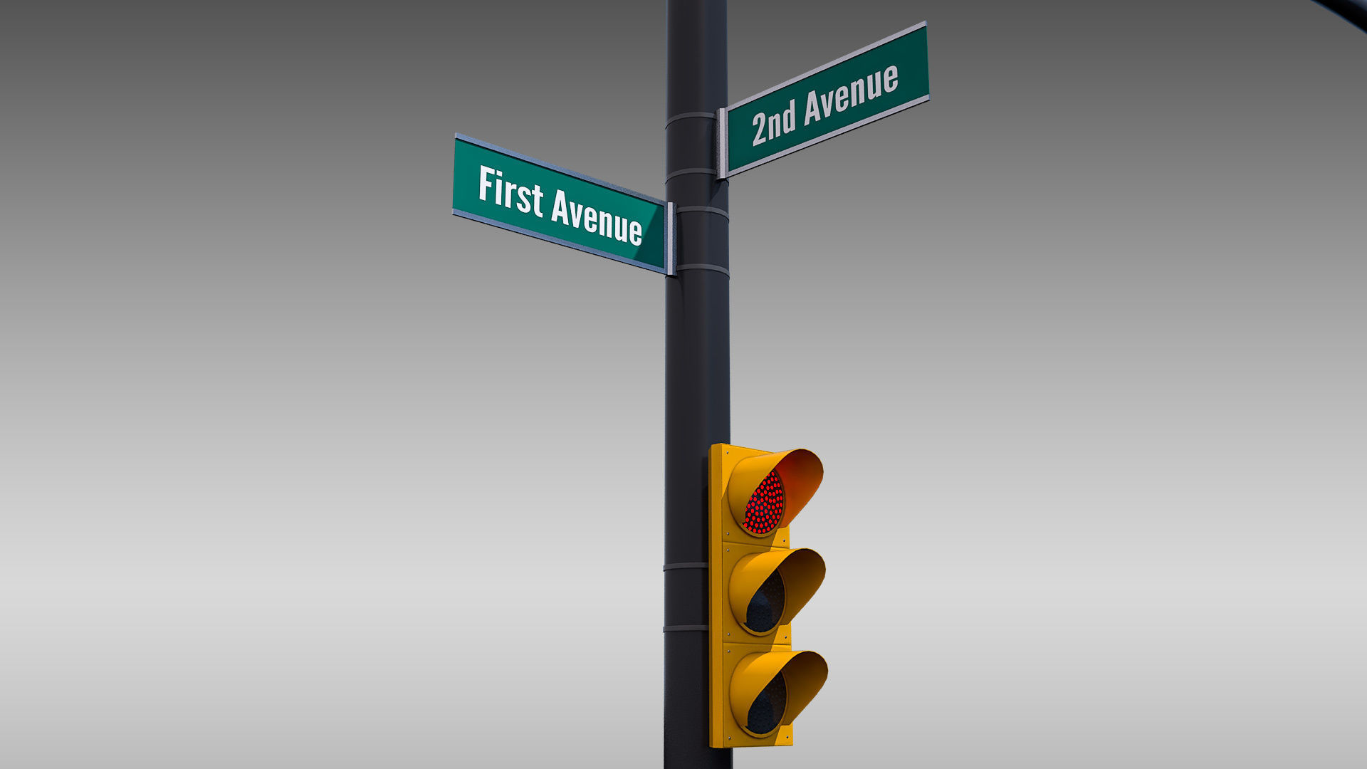 Intersection Traffic Light and Camera 3D model_10