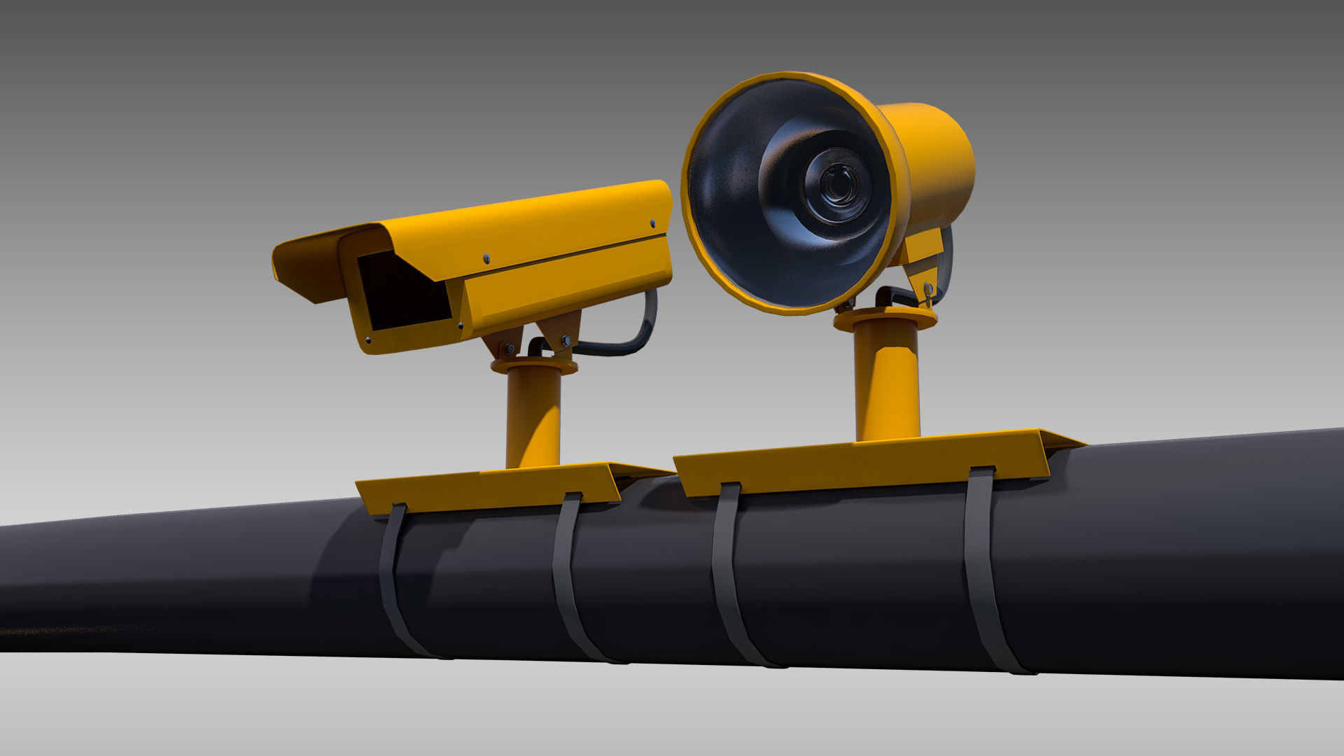 Intersection Traffic Light and Camera 3D model_5