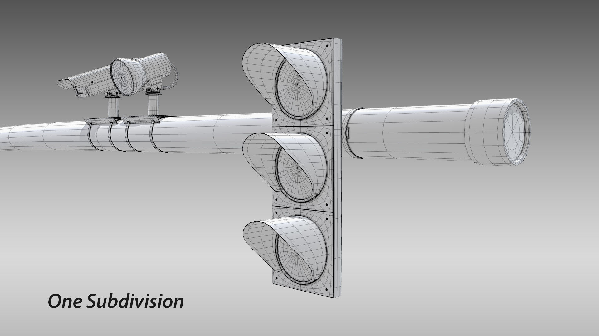 Intersection Traffic Light and Camera 3D model_16