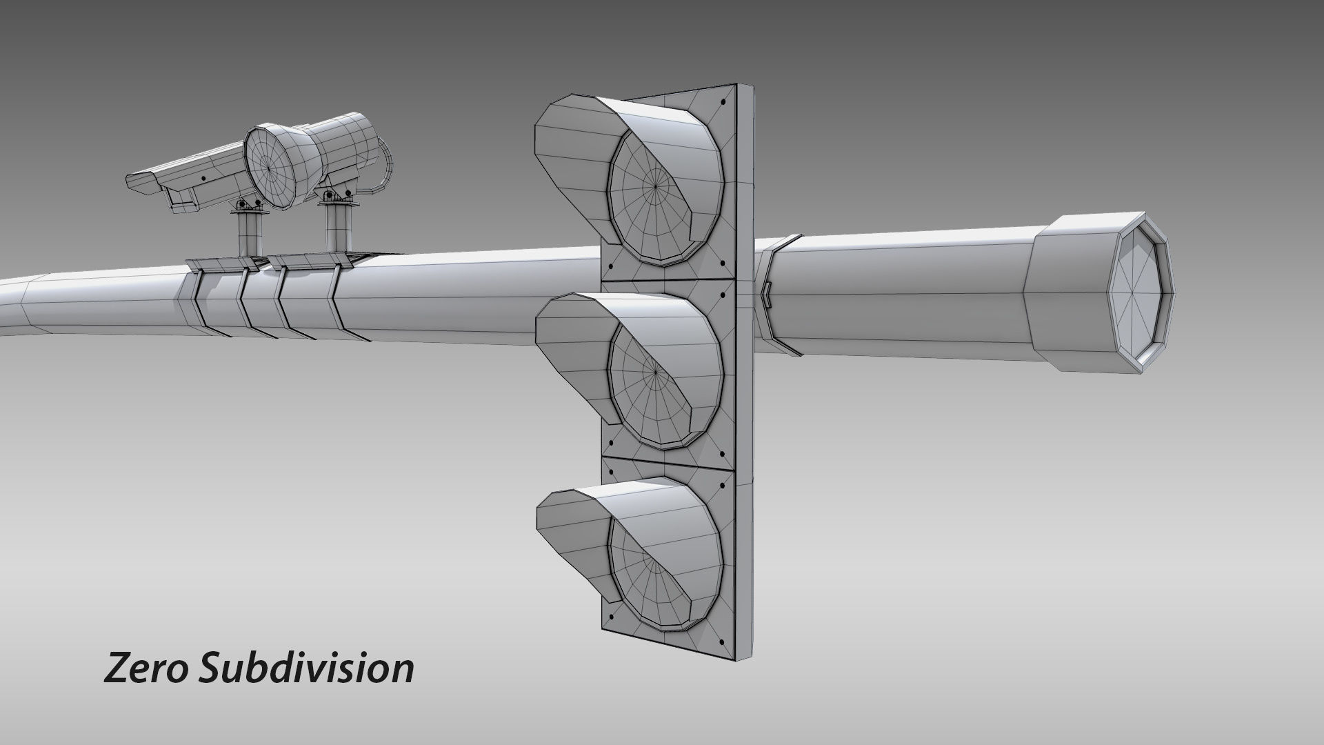 Intersection Traffic Light and Camera 3D model_15