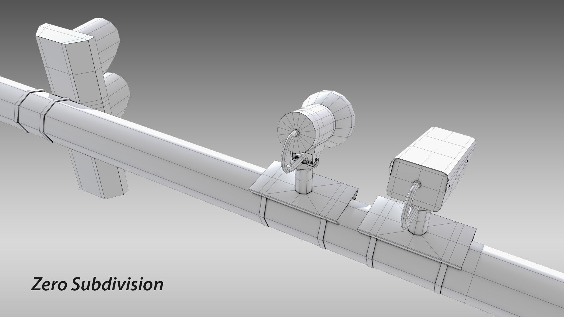 Intersection Traffic Light and Camera 3D model_19
