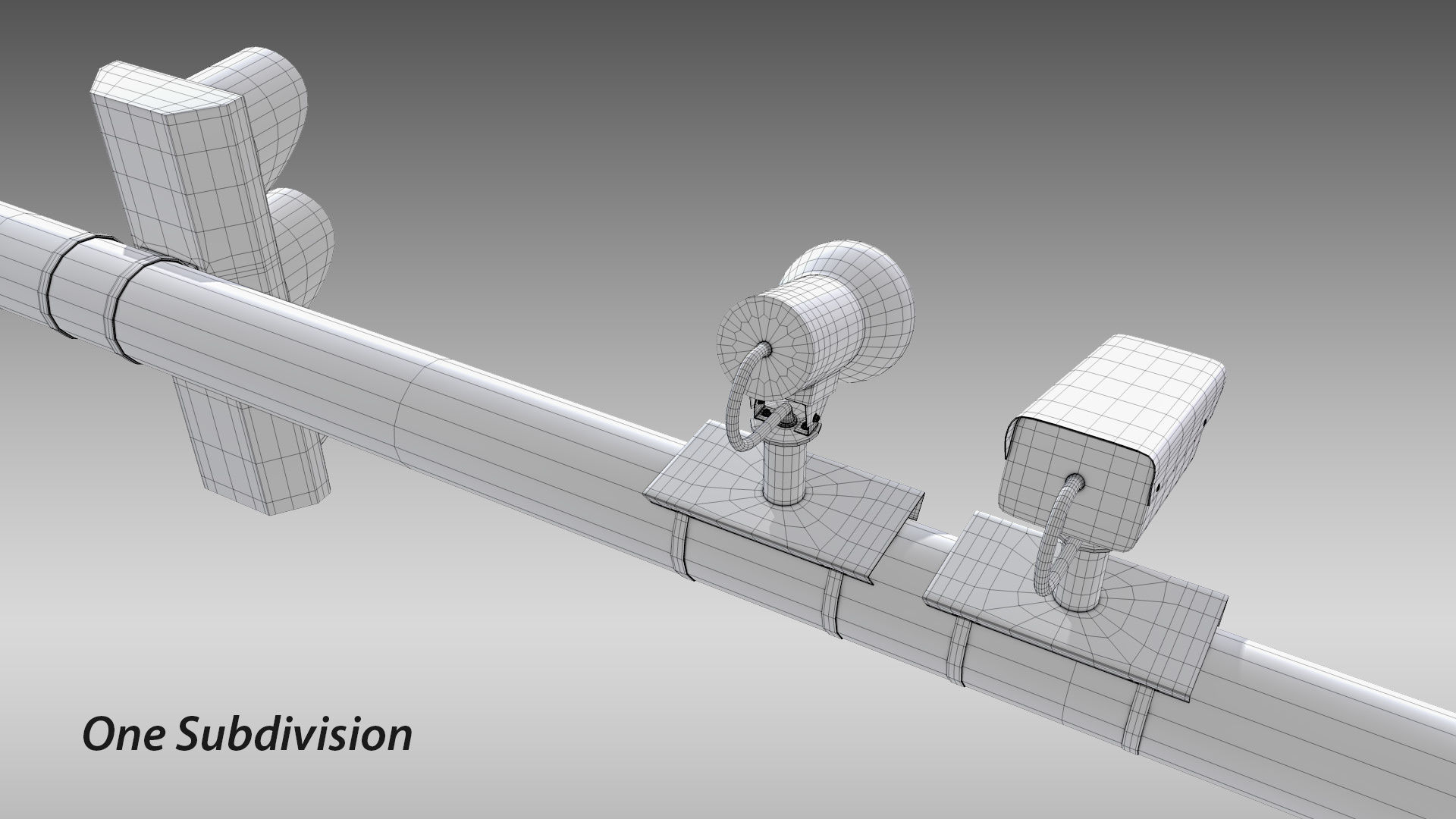 Intersection Traffic Light and Camera 3D model_20