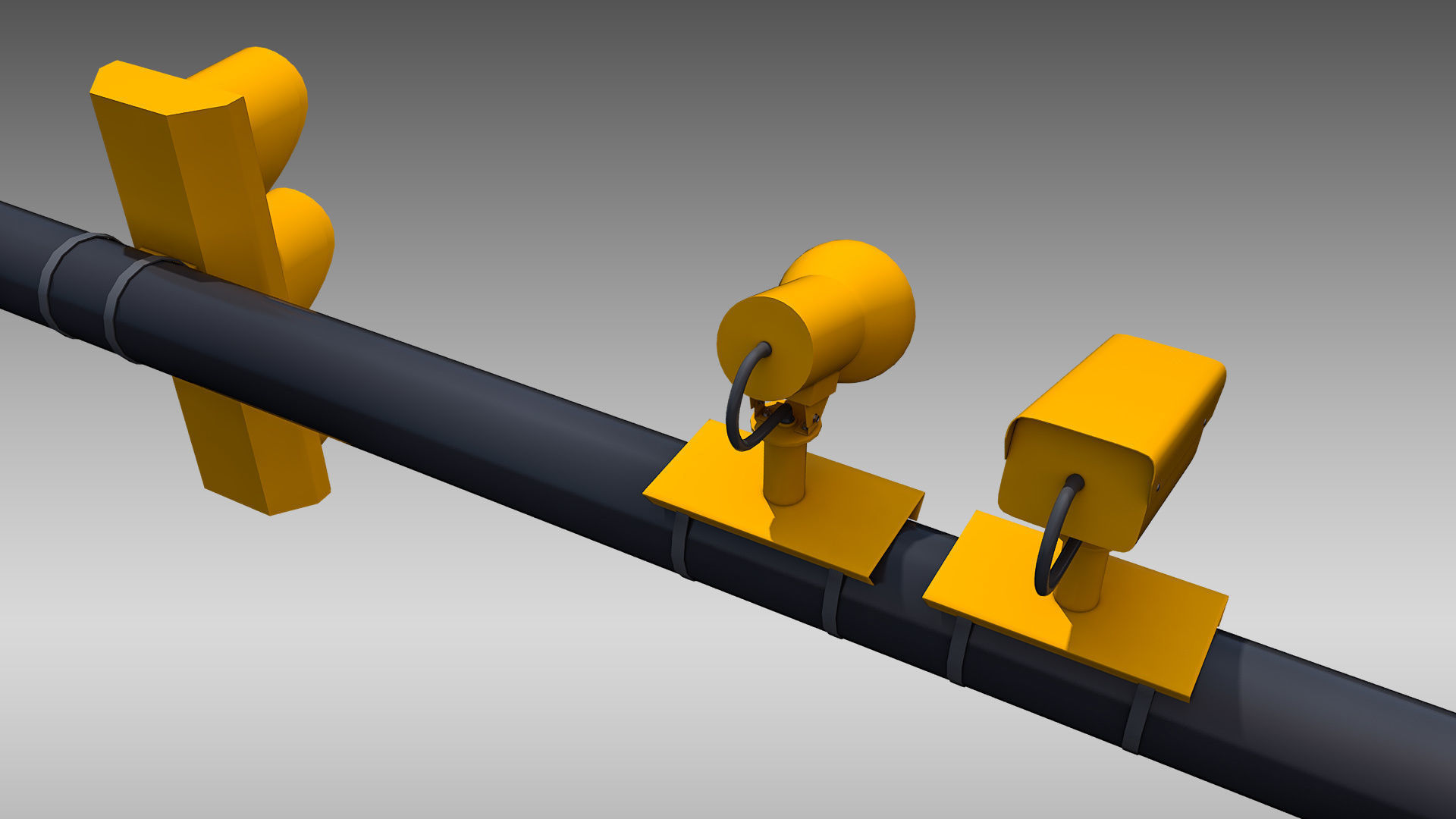 Intersection Traffic Light and Camera 3D model_7