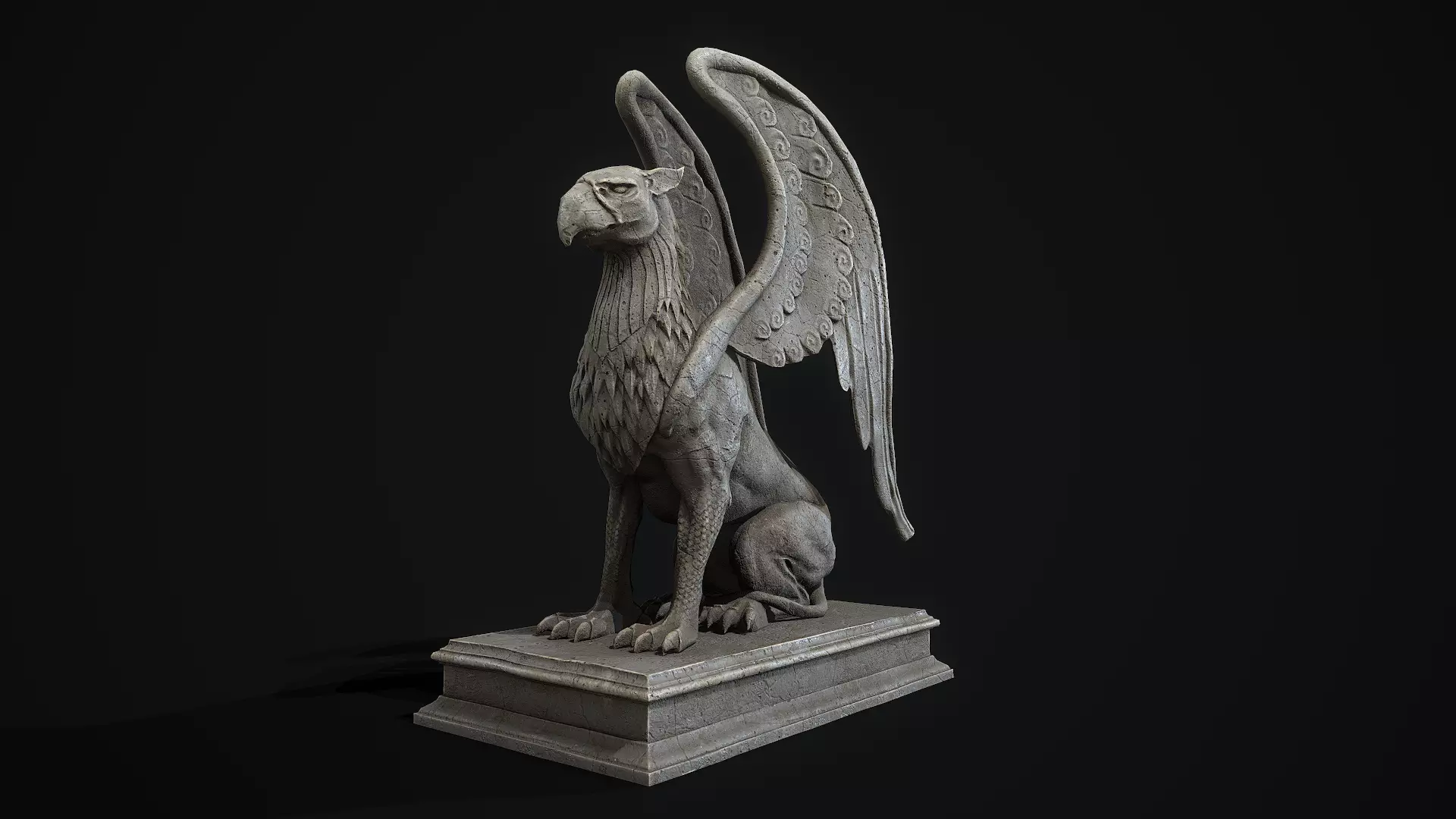 Griffin Statue PBR Low-poly 3D model_0