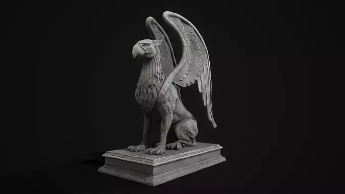 Griffin Statue PBR Low-poly 3D model