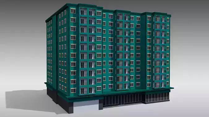 Apartment Building 001 3D model