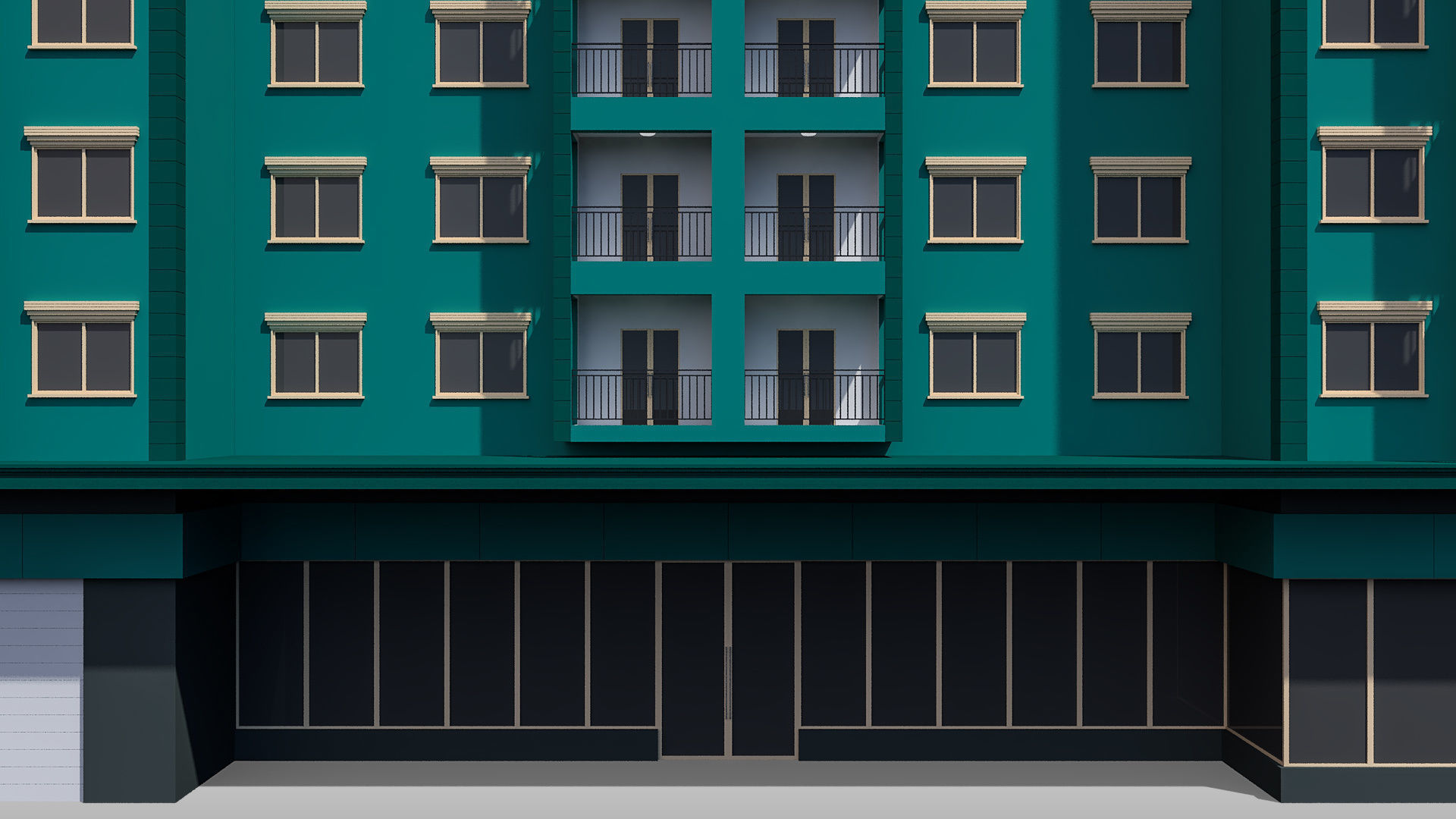 Apartment Building 001 3D model_5