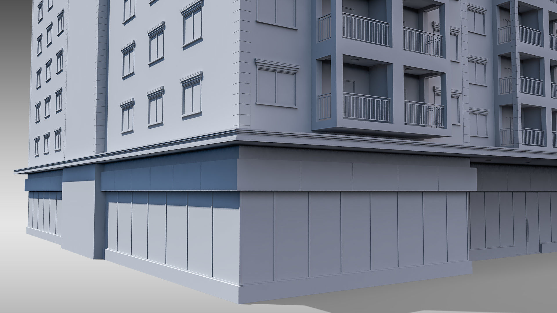 Apartment Building 001 3D model_14
