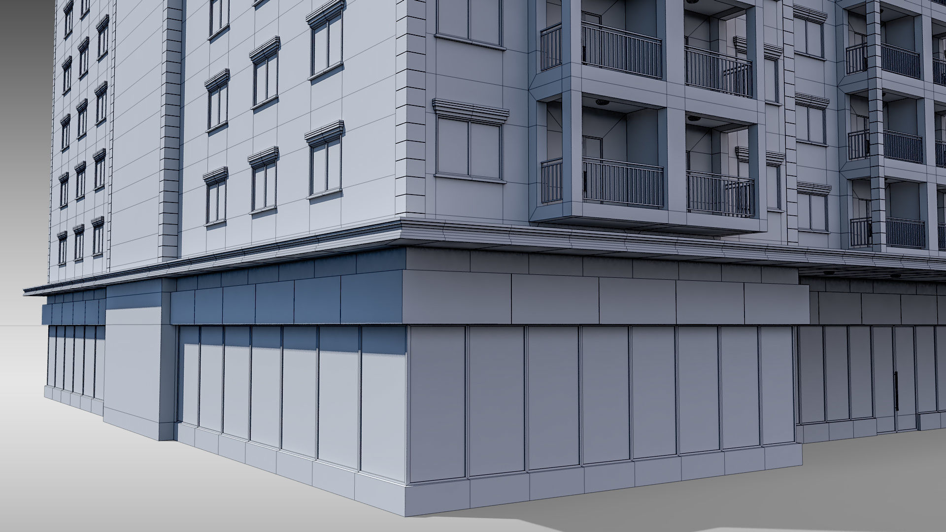 Apartment Building 001 3D model_15