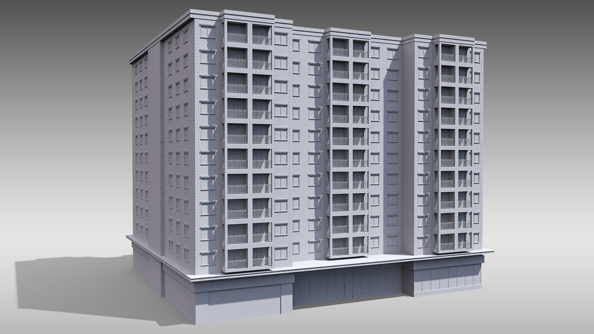 Apartment Building 001 3D model_8