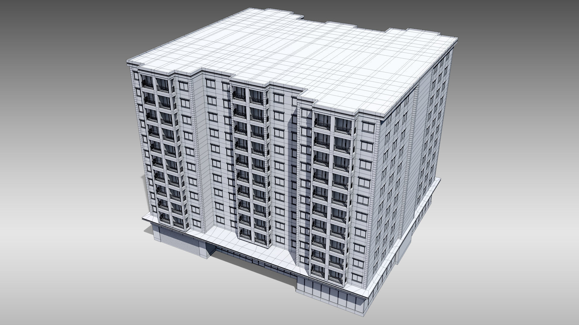 Apartment Building 001 3D model_11