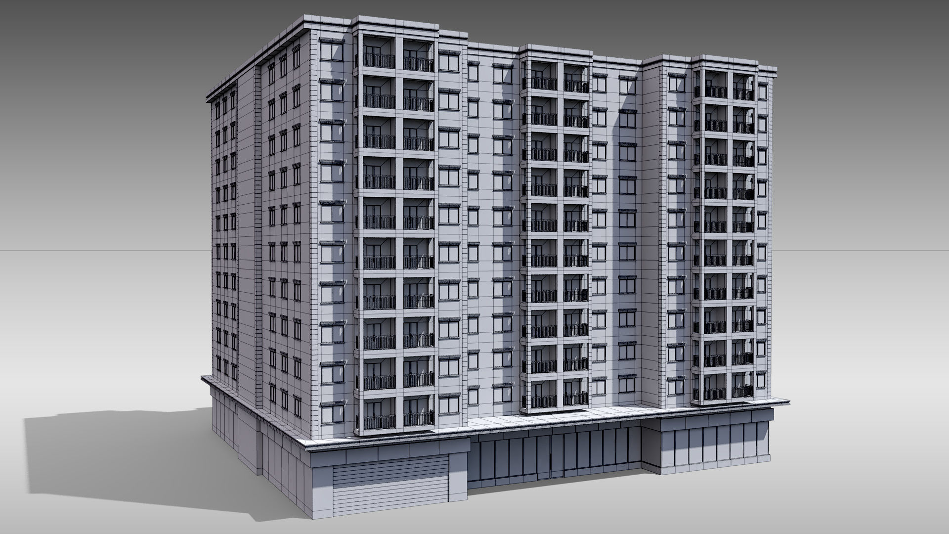 Apartment Building 001 3D model_9