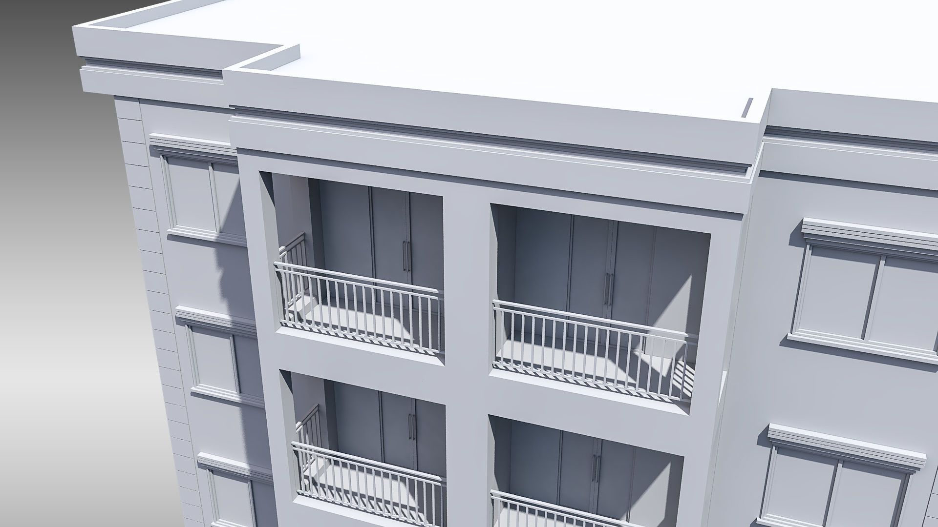 Apartment Building 001 3D model_12