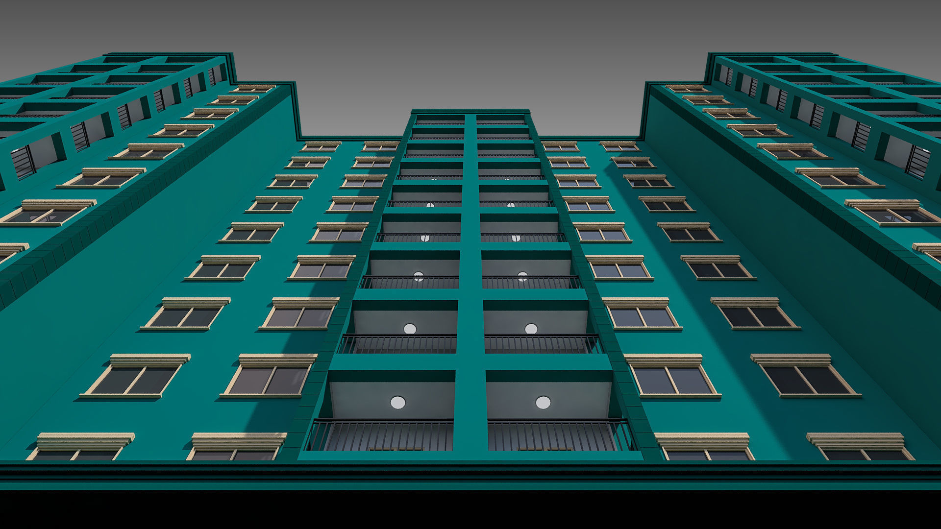 Apartment Building 001 3D model_4