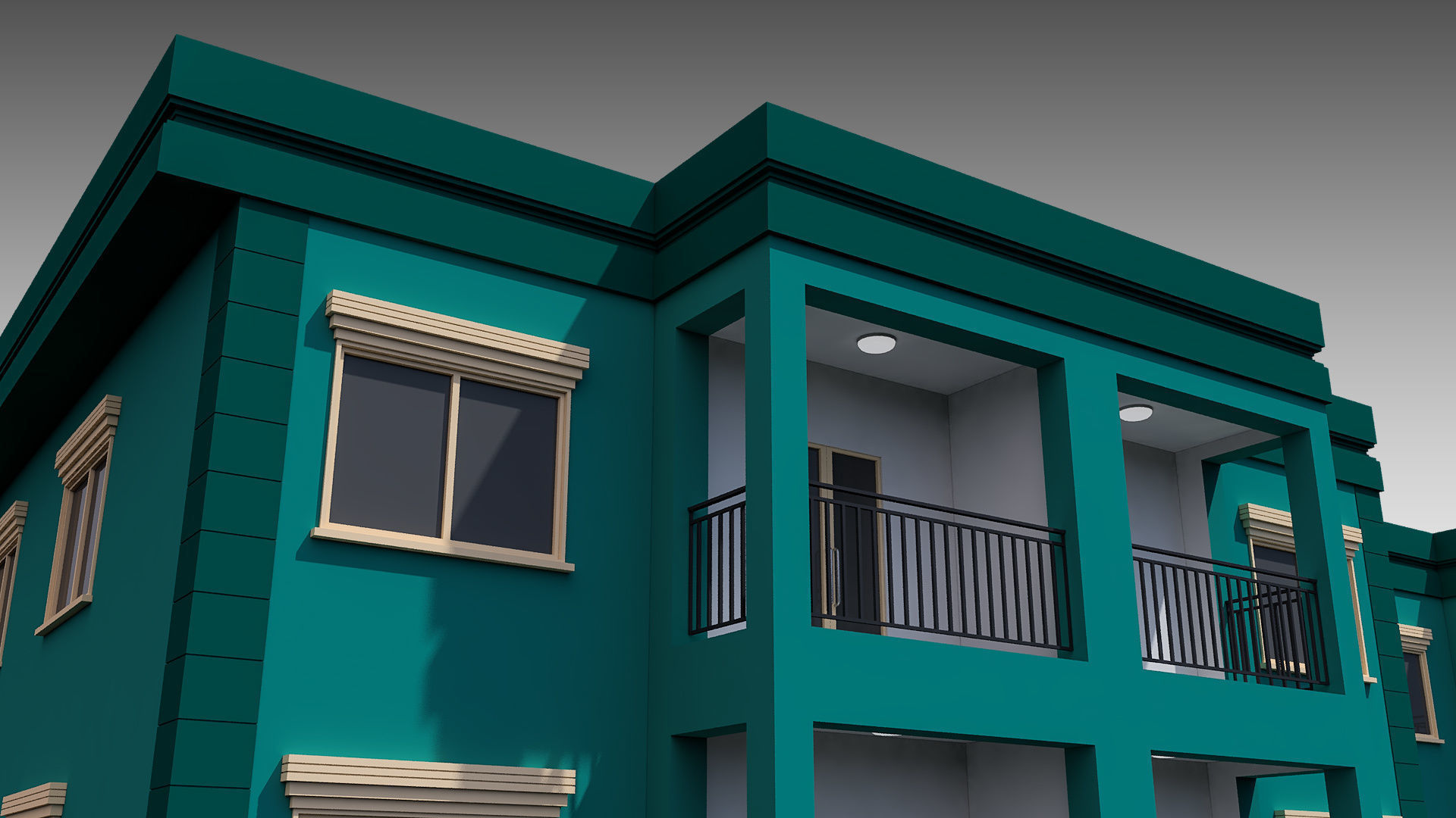 Apartment Building 001 3D model_3