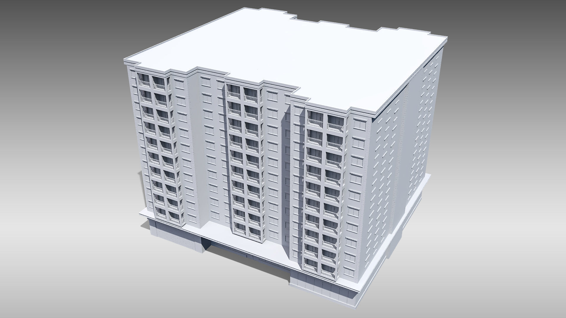 Apartment Building 001 3D model_10