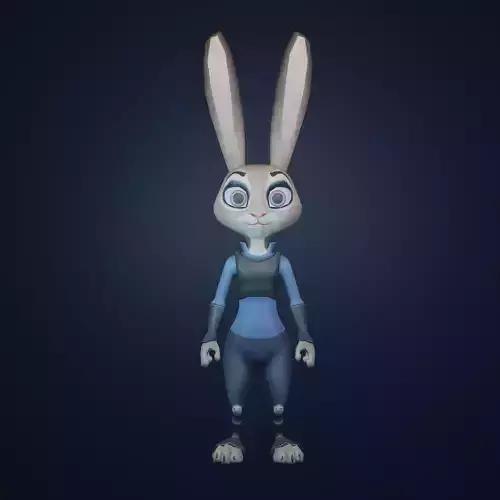 Cartoon Rabbit character Free low-poly 3D model