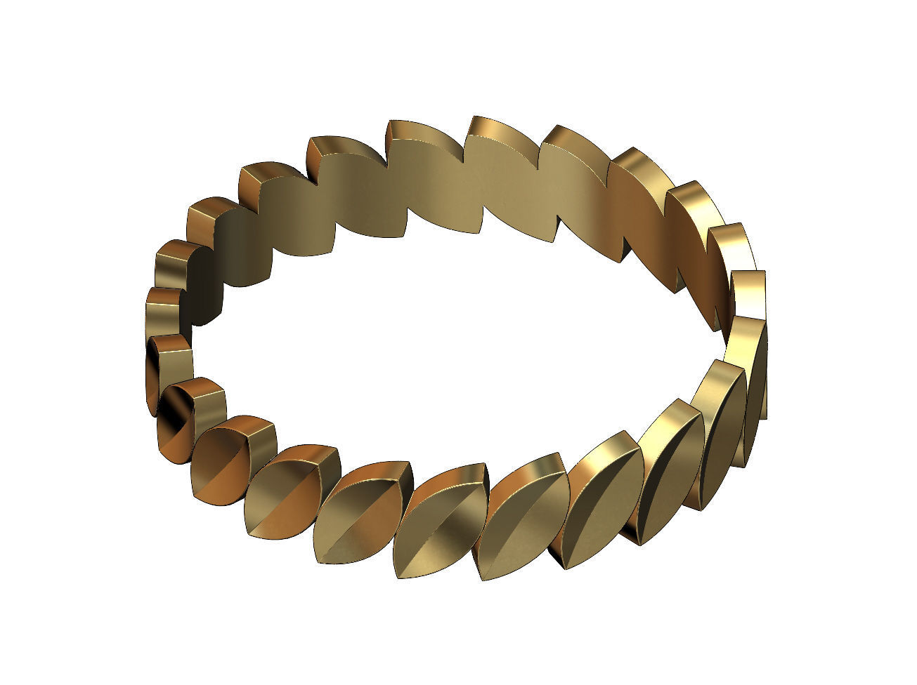 Tilted eternity leaf motif band size 5to13 3D print model_2