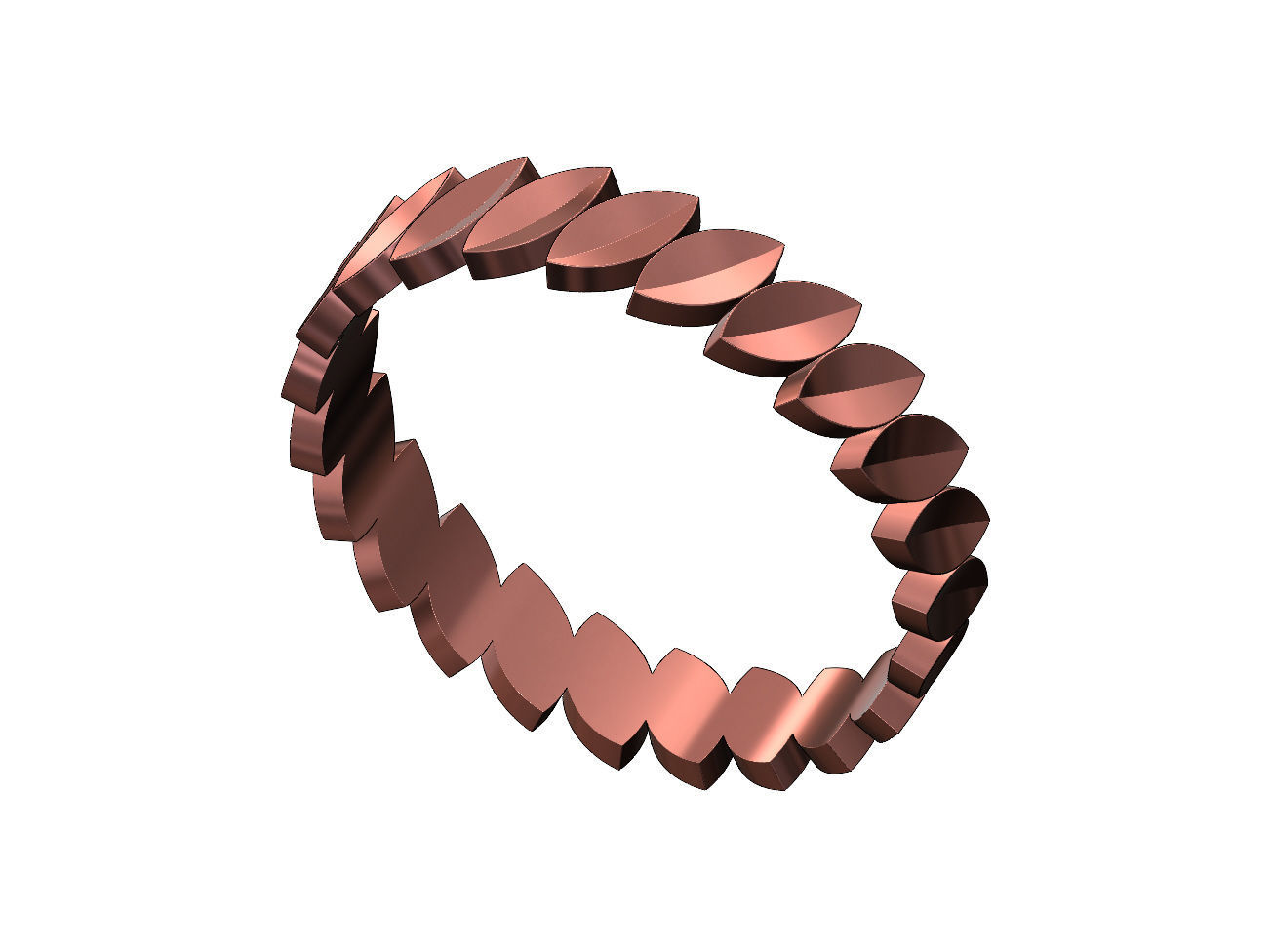 Tilted eternity leaf motif band size 5to13 3D print model_7