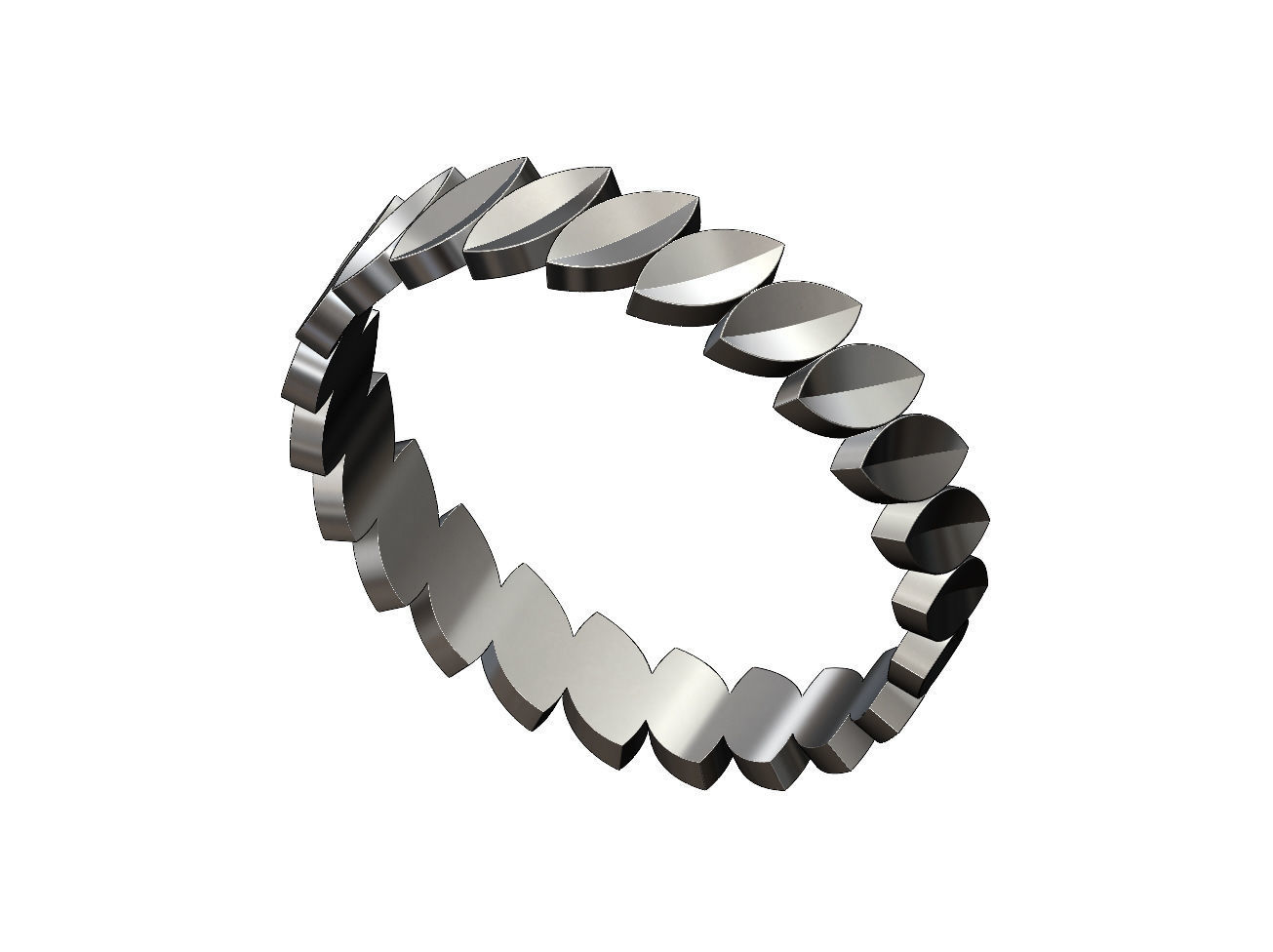 Tilted eternity leaf motif band size 5to13 3D print model_8