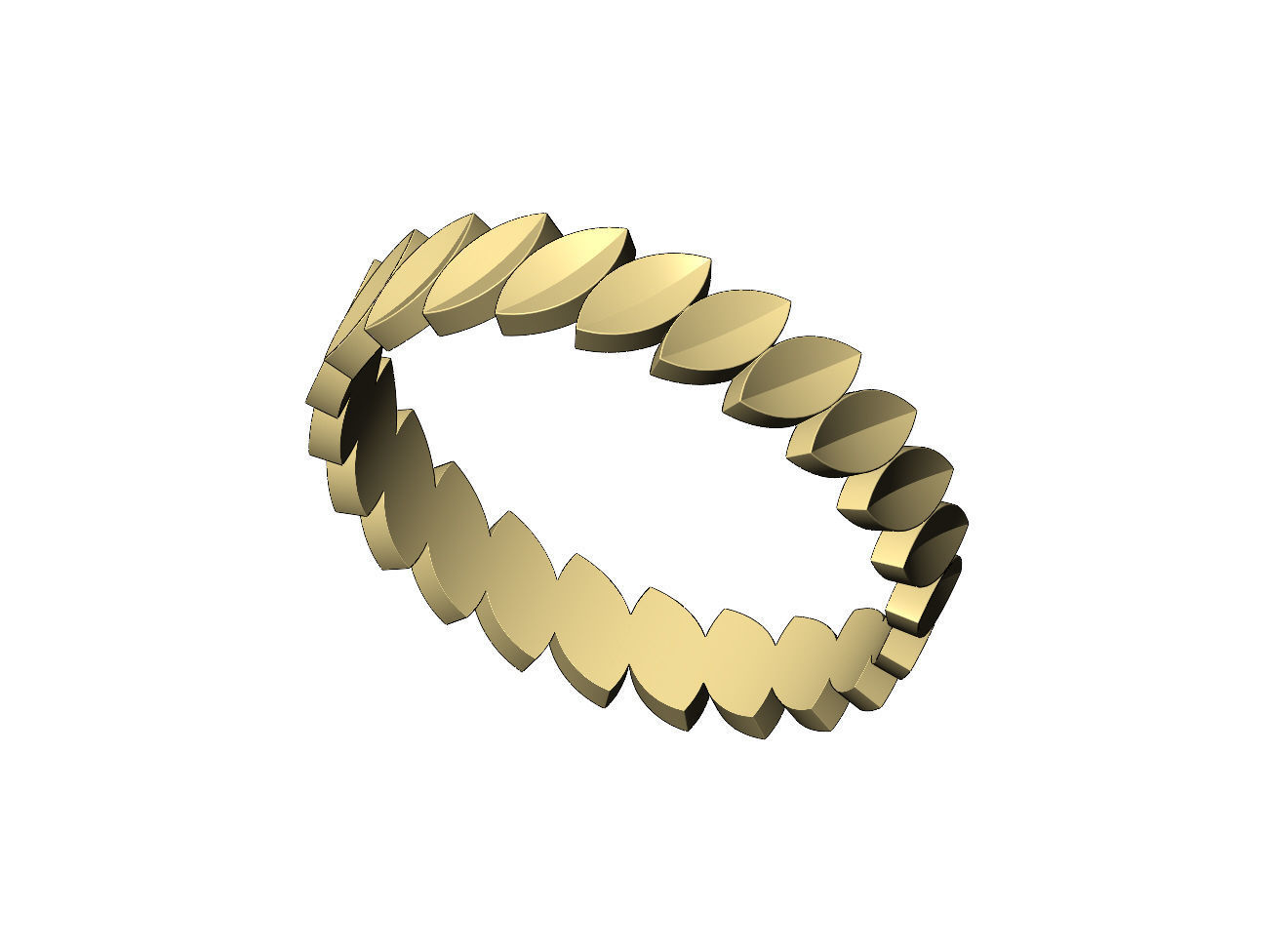 Tilted eternity leaf motif band size 5to13 3D print model_4