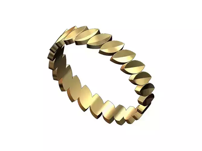 Tilted eternity leaf motif band size 5to13 3D print model