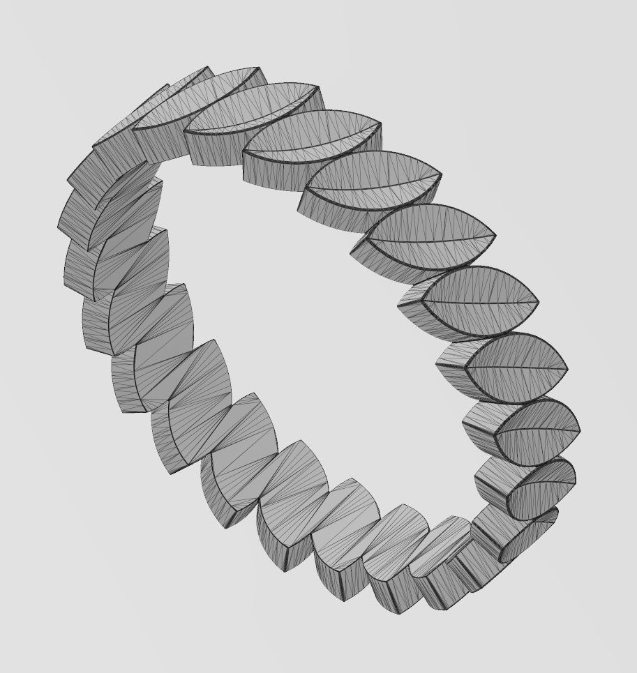 Tilted eternity leaf motif band size 5to13 3D print model_12