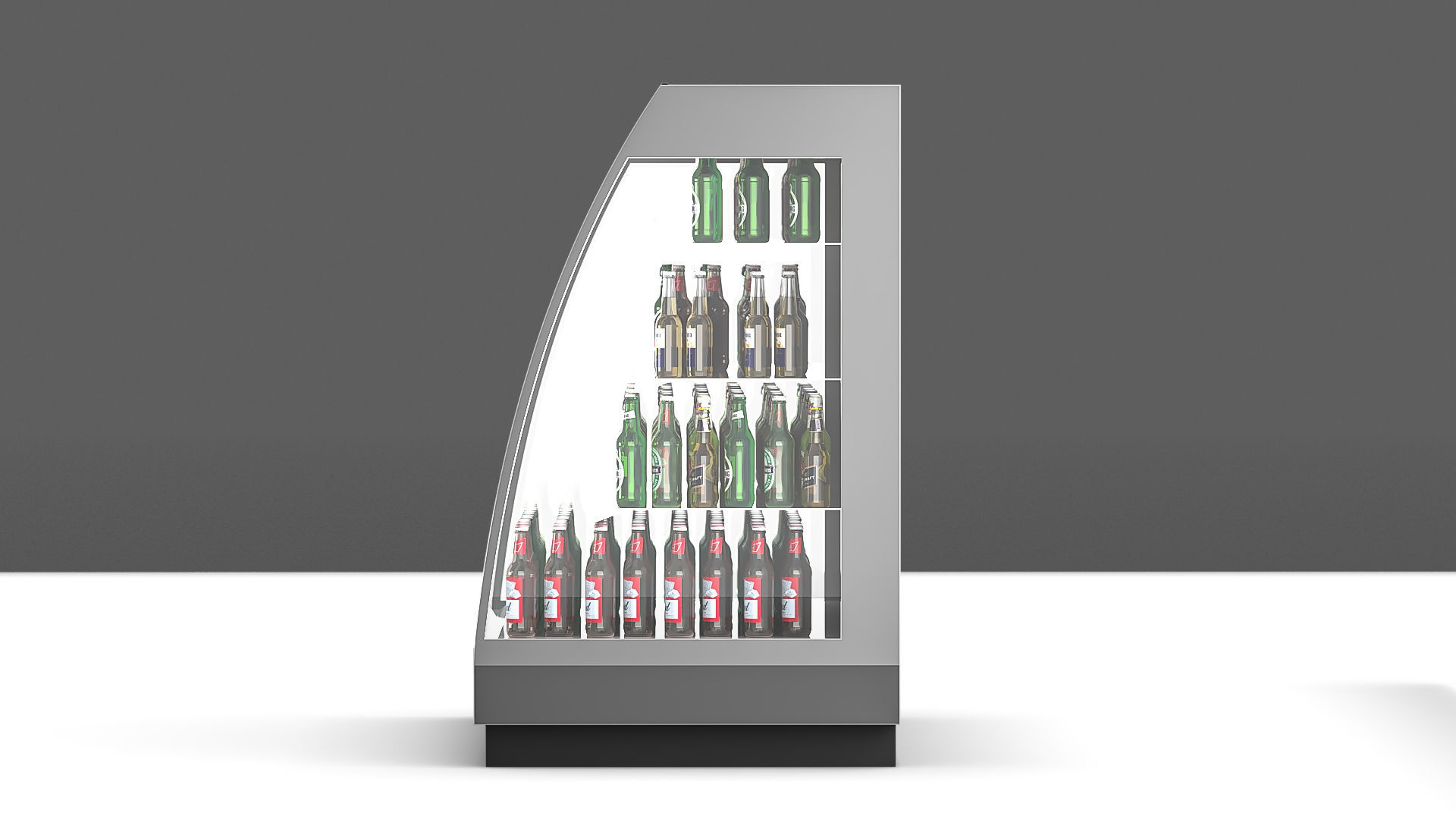 Refrigerator With Beer Bottles 3D model_4
