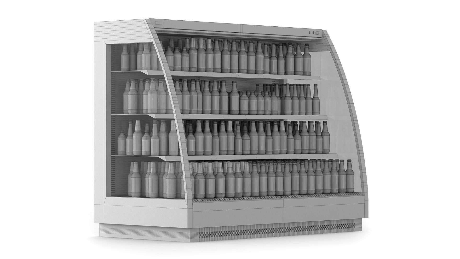 Refrigerator With Beer Bottles 3D model_5