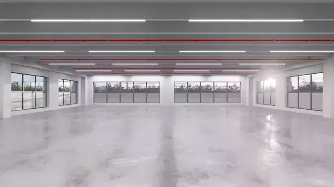 Industrial Hall Interior 7 S Low-poly 3D model